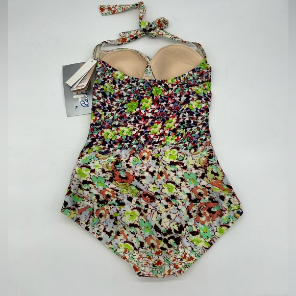 Diva by Rachel Pappo Floral Halter One Piece Swimsuit - Picture 9 of 14